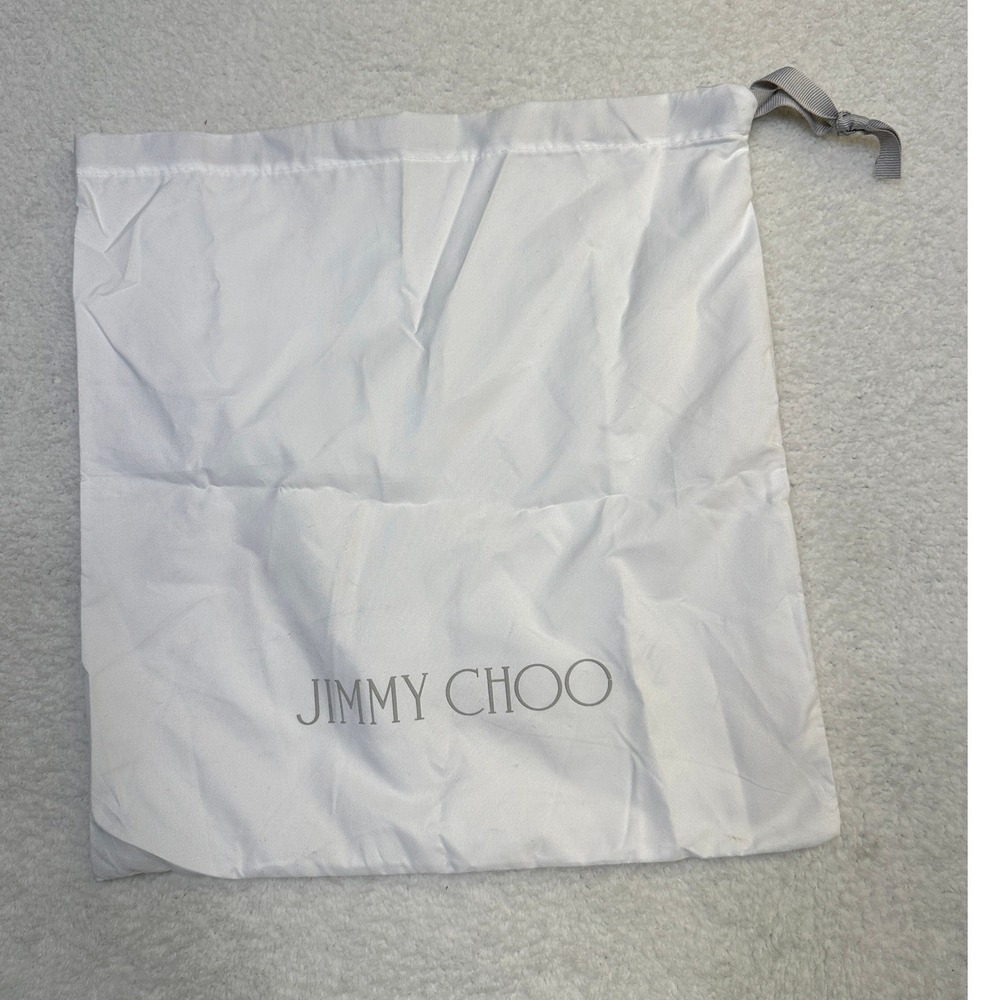 Jimmy Choo White Dust Bag Pouch Made in Italy  Polyester 13"‎ X 14"-used once